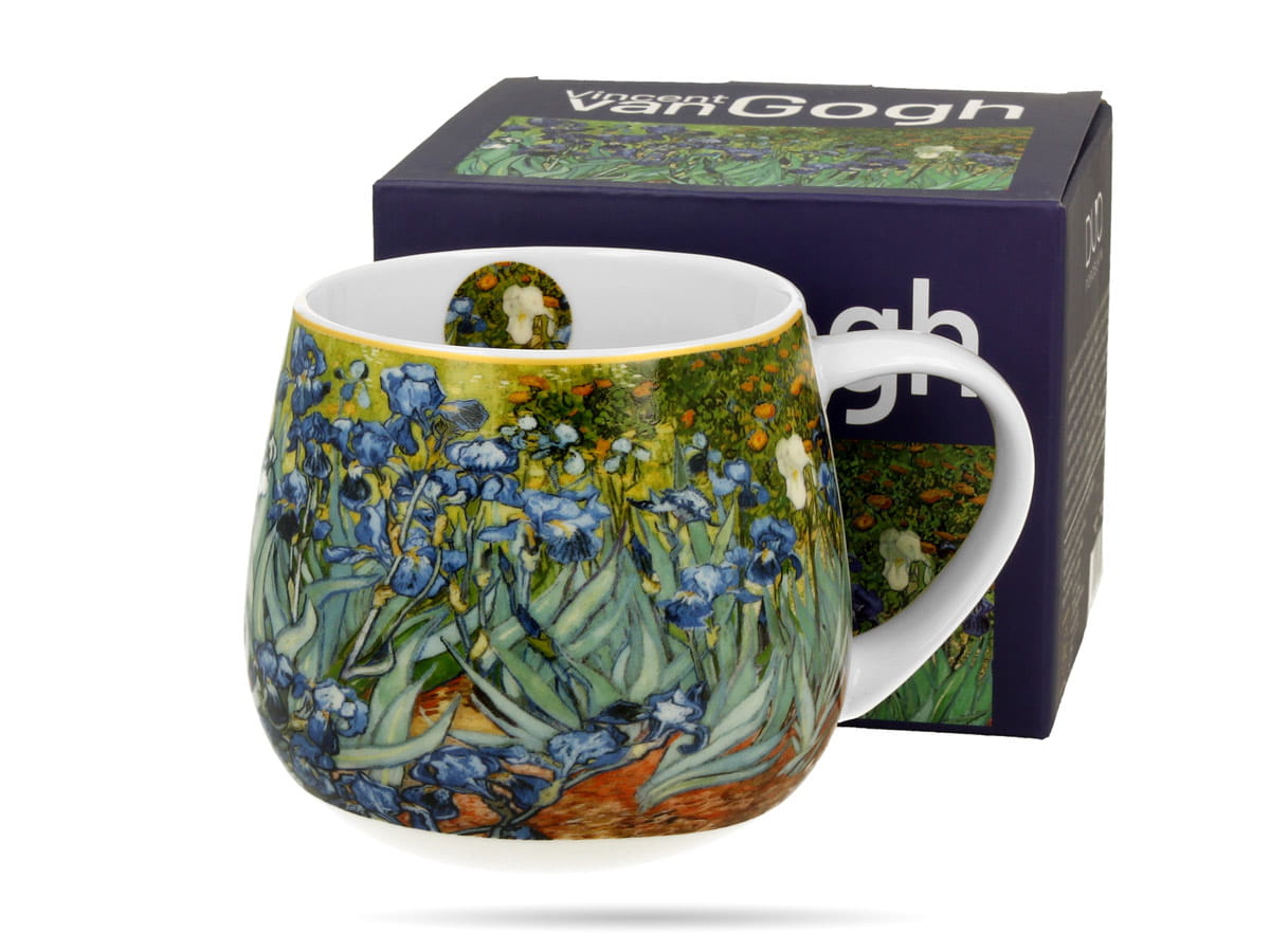 Kubek baryłka 430 ml Irysy Van Gogh porcelana prezentowa DUO