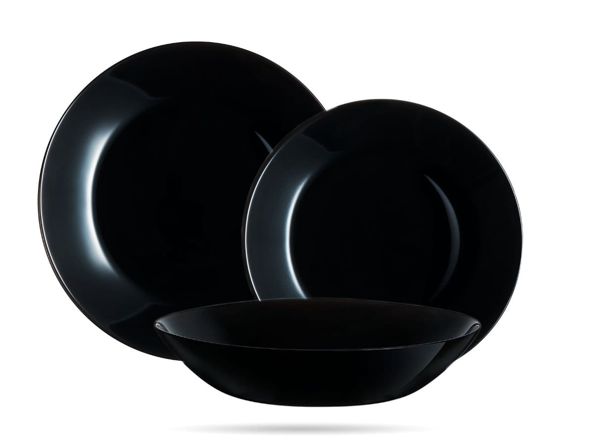 Serwis obiadowy dla 6 osób 18 el czarny Zelie ARCOPAL